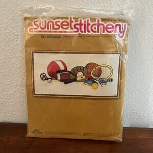 Vtg Sunset Stitchery All American Crewel Embroidery Picture Kit #2601 (1976)